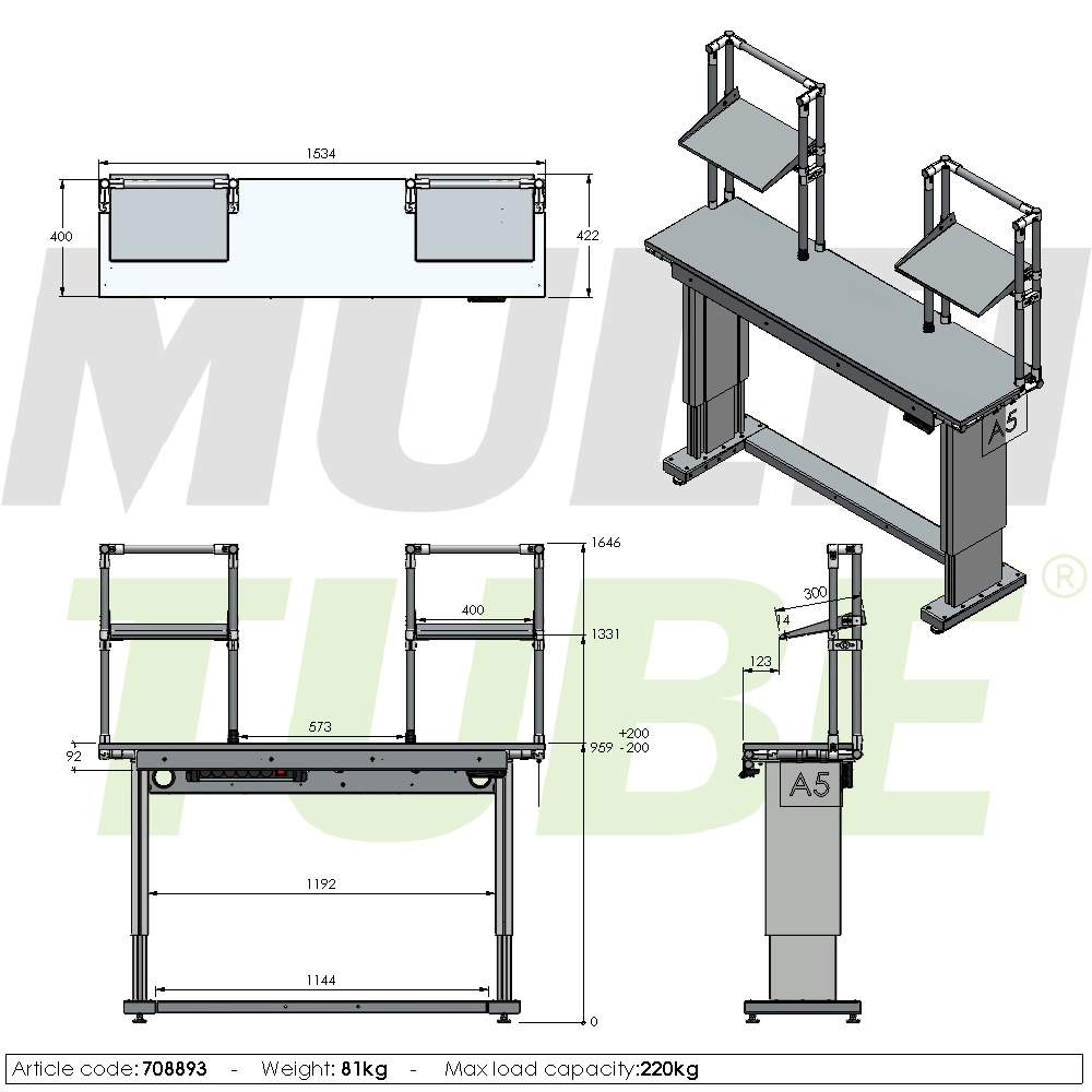 Elektrycznie regulowany stół do pakowania | 708893