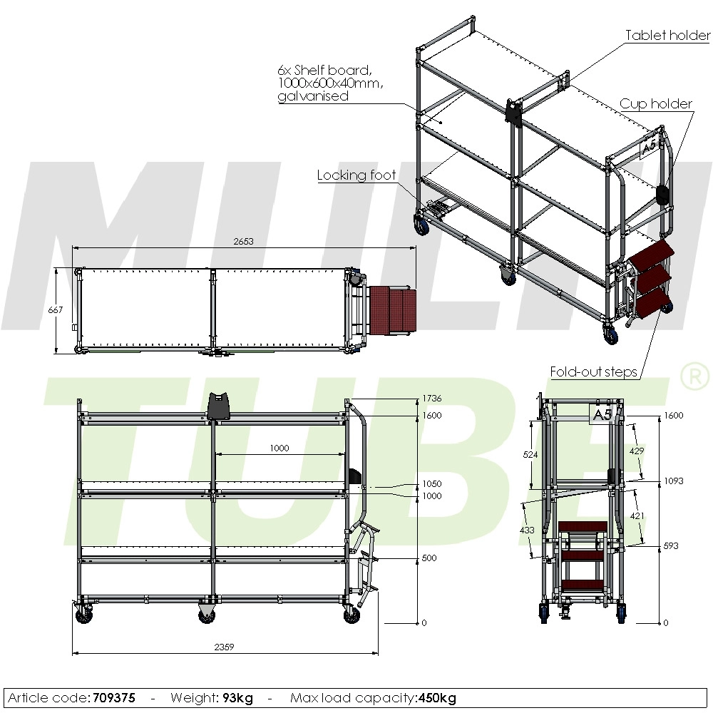 Long picking trolley | 709375