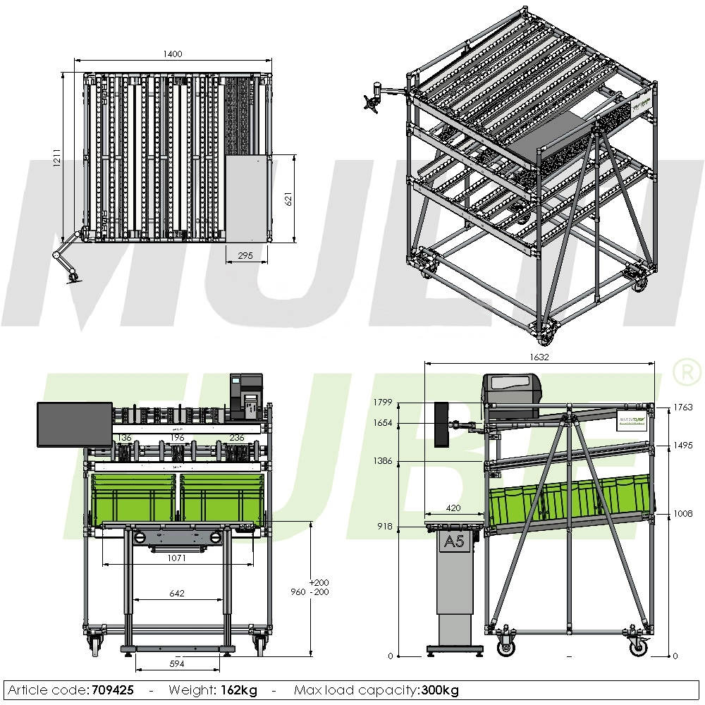 Flowrack met werktafel | 709425