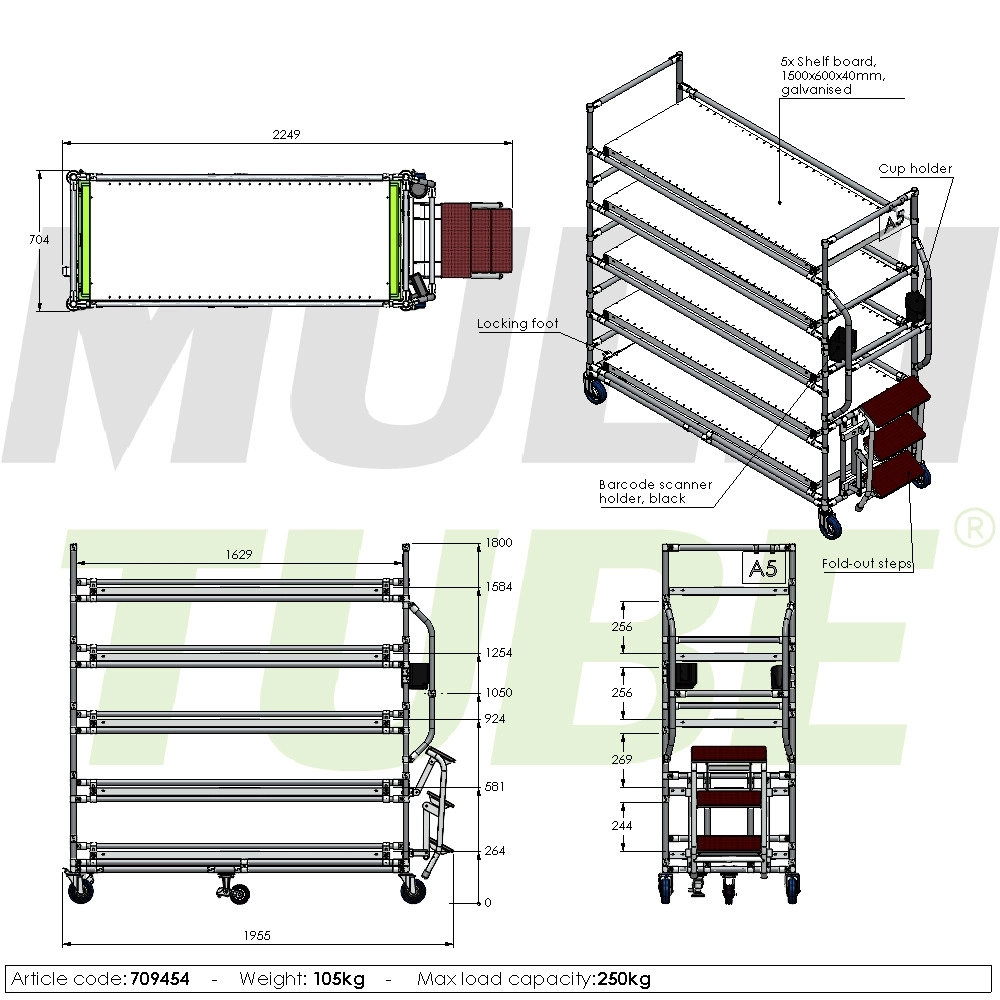 Picking trolley 5 levels | 709454