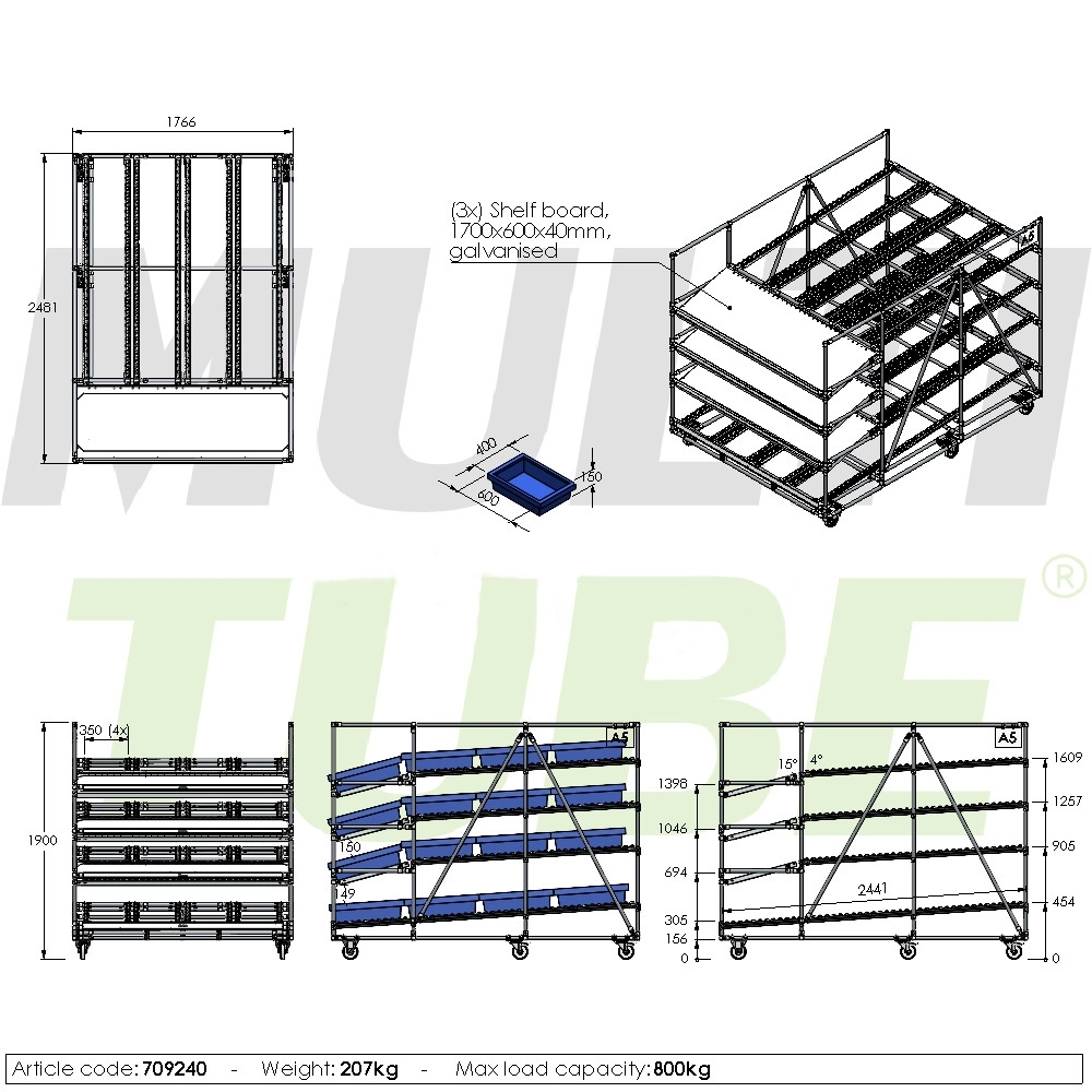 Flow rack 4 levels | 709240