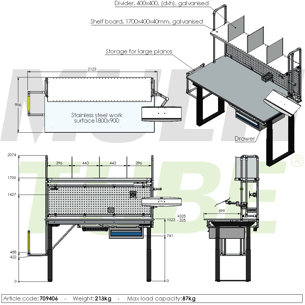 Verstellbarer Arbeitstisch | 709406
