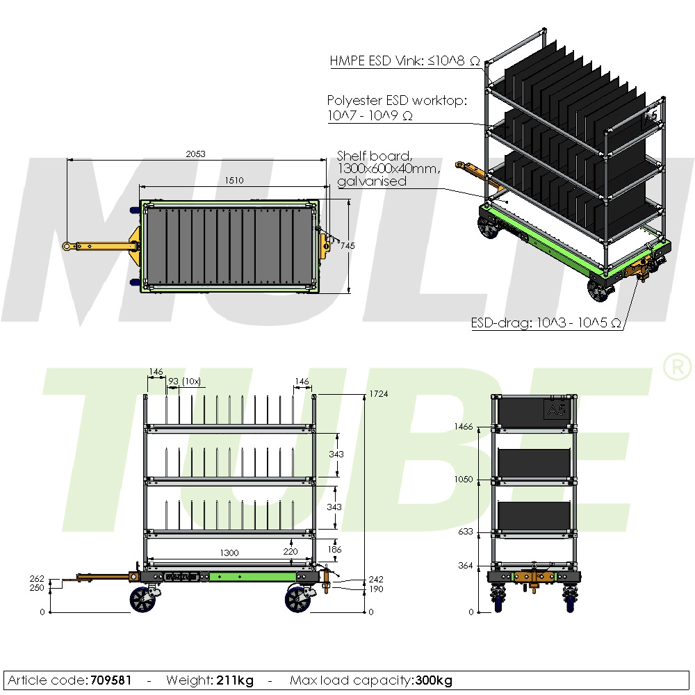 Shelf cart for tugger | 709581
