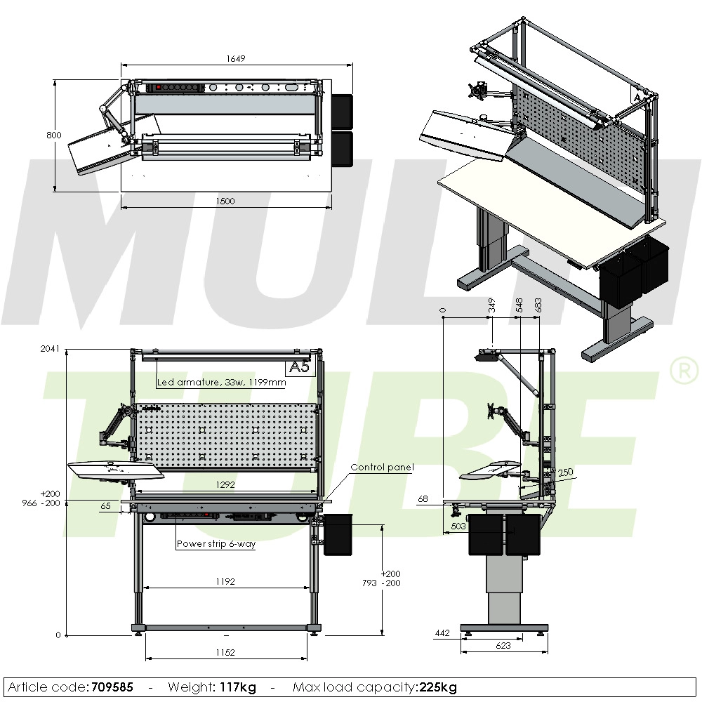 Adjustable workbench | 709585