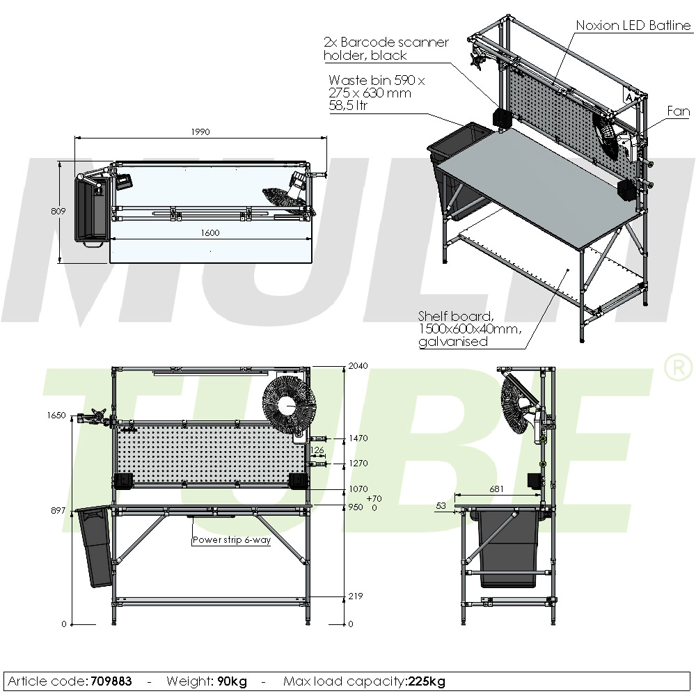 Workbench for packaging | 709883