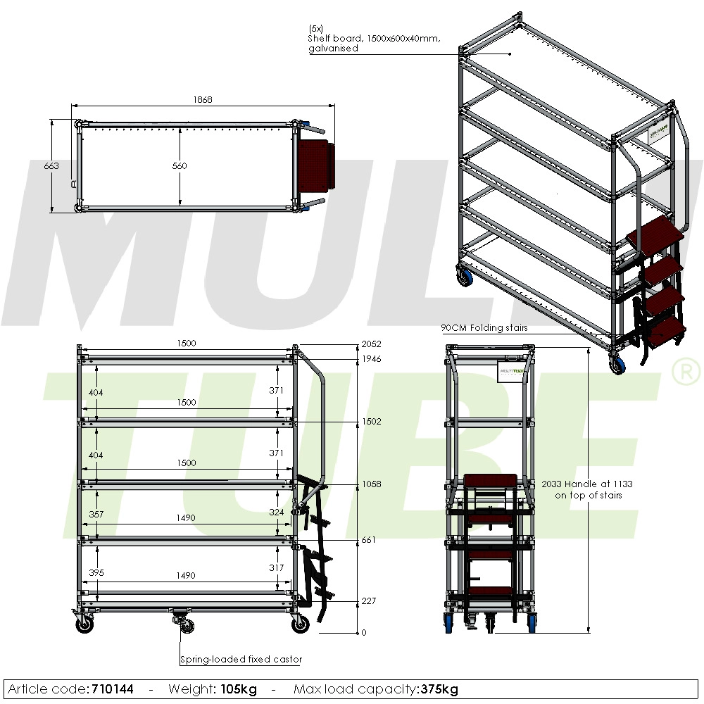 Kommissionierwagen mit Treppe | 710144
