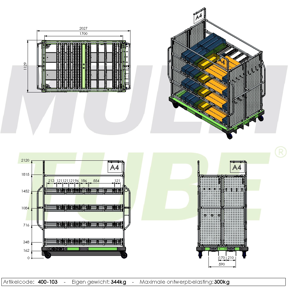Etagenwagen für kommissionierer | 400-103
