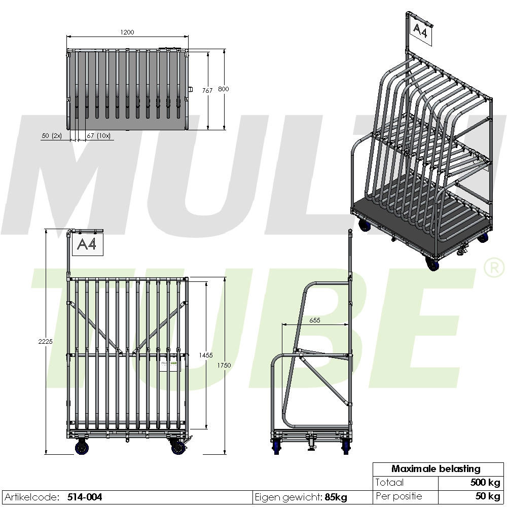 Wózek na płyty | 514-004