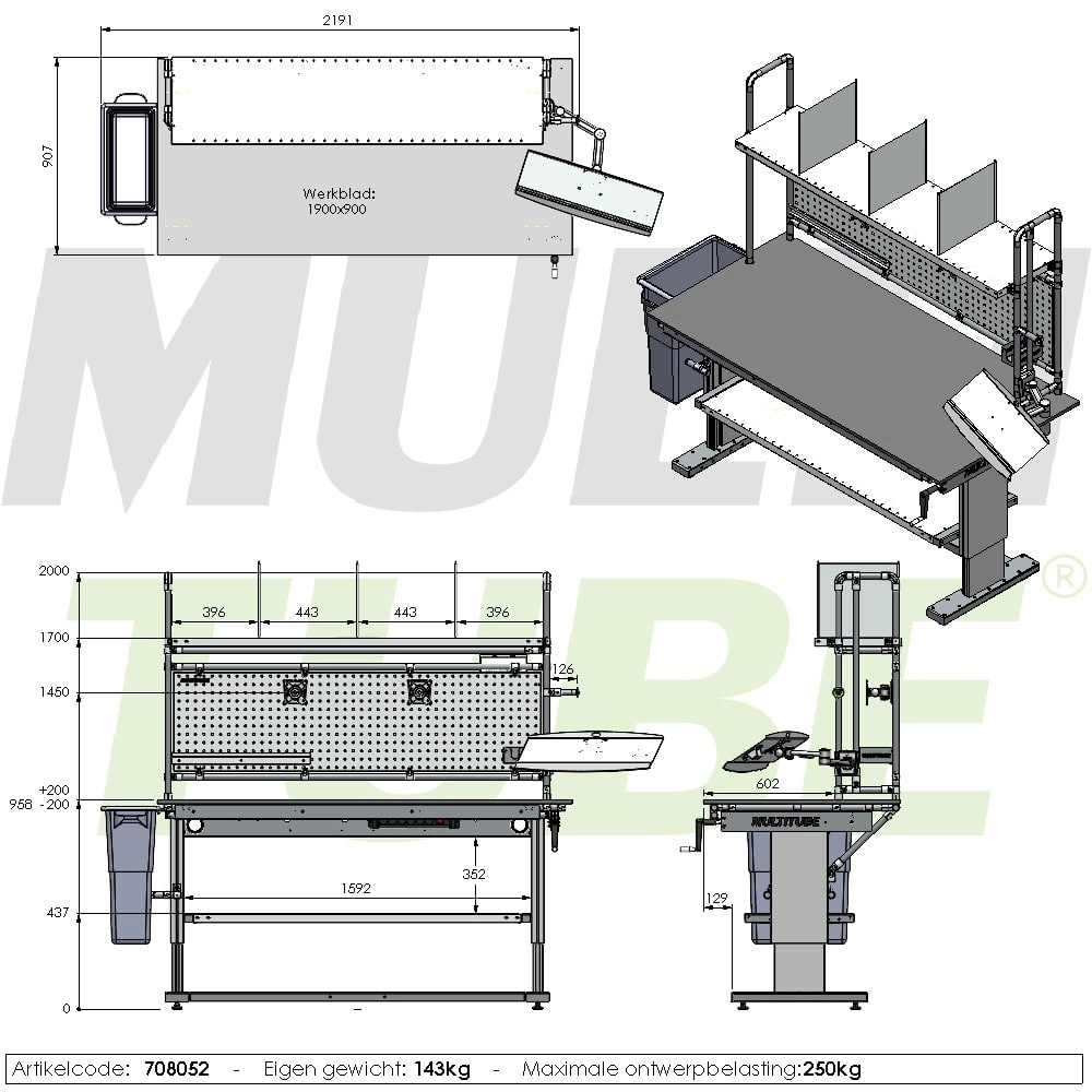 Verstelbare werktafel | 708052