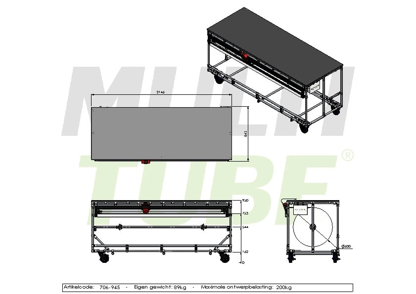 Packing table with cutting blade | 706-945