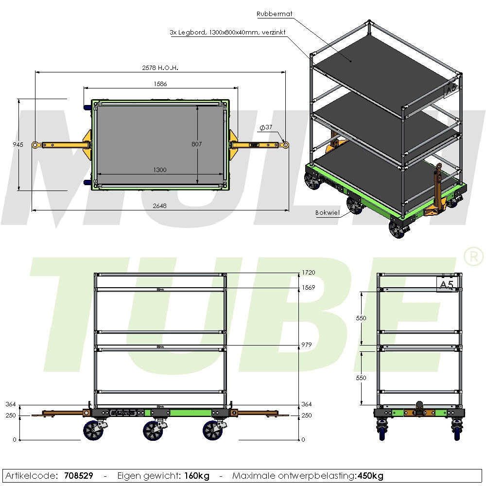 Wózek półkowy do holowania pojazdów | 708529