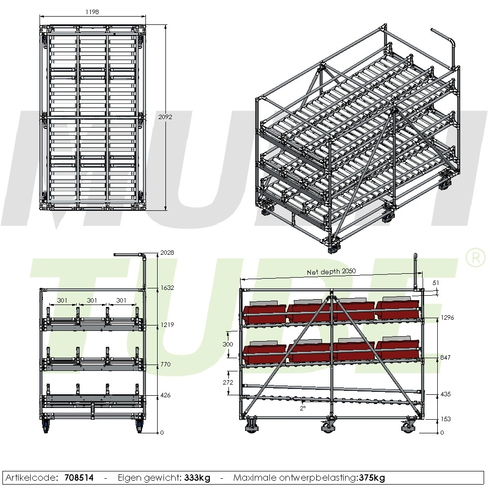 Draagrol flowrack | 708514