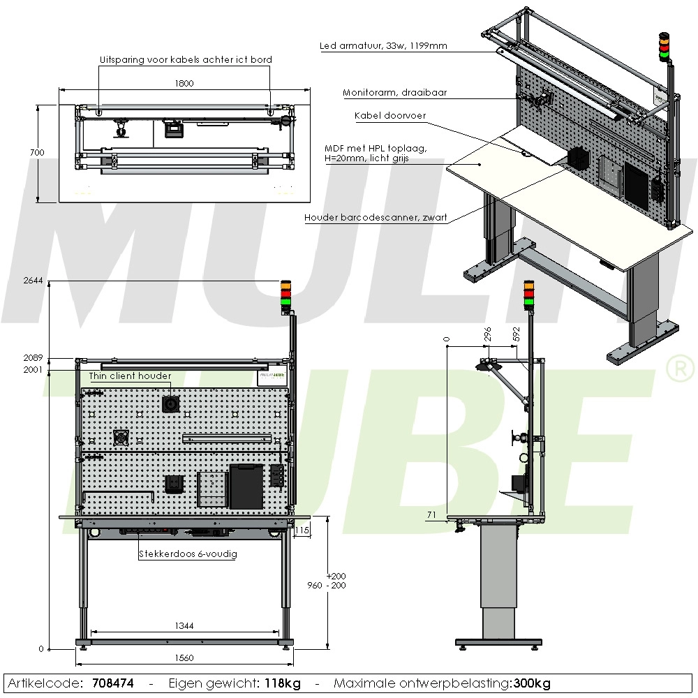 Elektrisch verstelbare werkstation | 708474