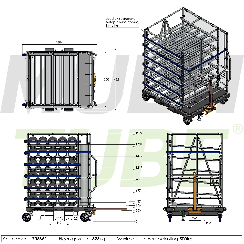 Wózek z półkami do transportu wewnętrznego | 708361